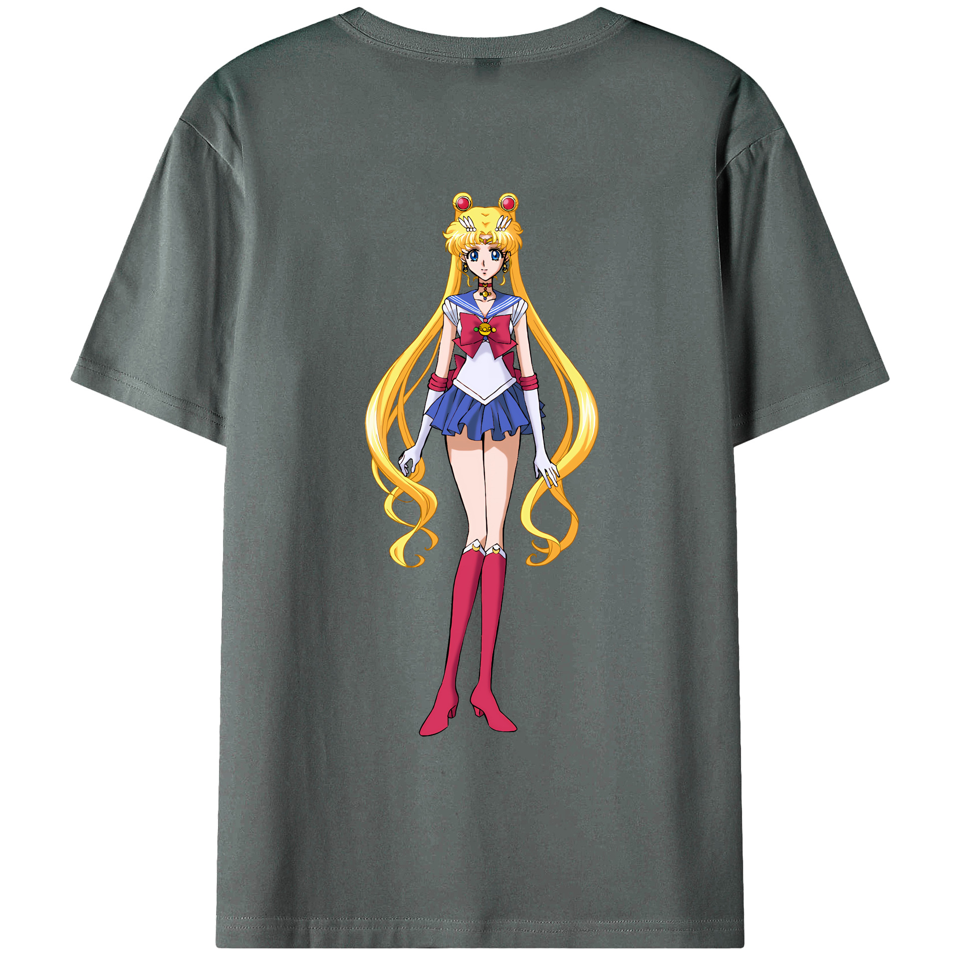 （画像用） 美少女戦士セーラームーン 月野 うさぎ つきの うさぎ Sailor Moon Tsukino Usagi 綿100％ メンズ半袖Tシャツ（バックプリント） 通気性